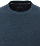 Patterned Crew Neck Jumper - Moroccan Blue