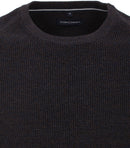 Patterned Round Neck Jumper - Dark Blue