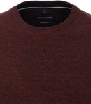 Patterned Crew Neck Jumper - Orange