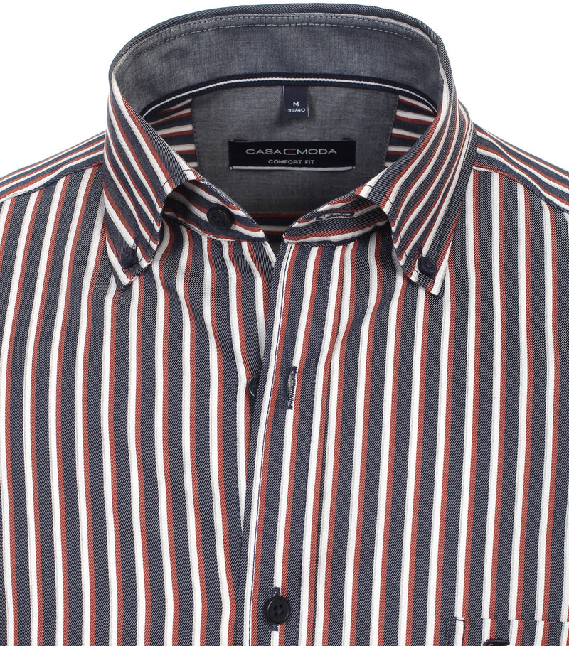 Comfort Fit Stripe Shirt - Light Blue