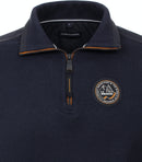 Plain Troyer Zip Jumper - Night Blue