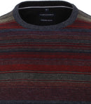 Patterned Round Neck Jumper - Fired Brick