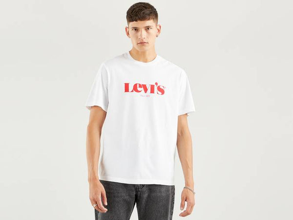 Levis Short Sleeve Relaxed Fit T-shirt - White Classic