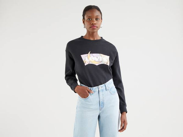 Graphic Batwing Crew - Black