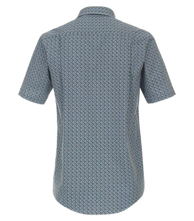 Short Sleeve Print Shirt - Light Blue