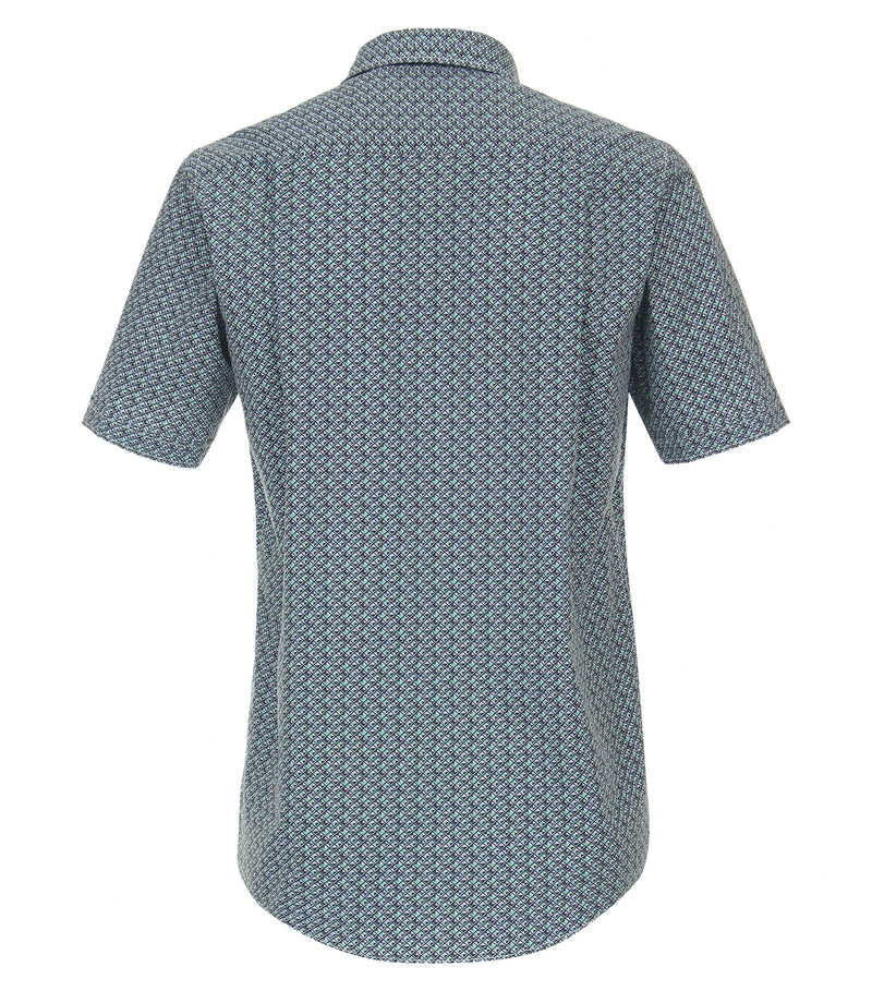 Short Sleeve Print Shirt - Light Blue
