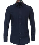 Long Sleeve Body Fit Plain Shirt - Blue