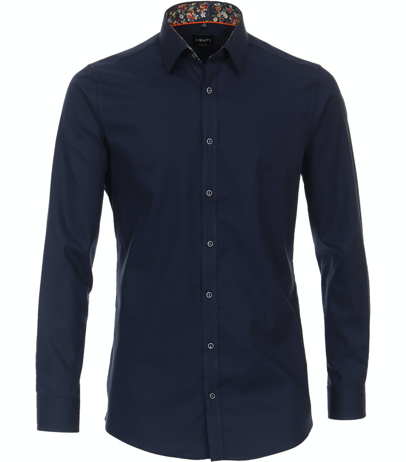 Long Sleeve Body Fit Plain Shirt - Blue