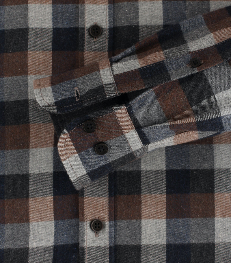 Long Sleeve Check Shirt - Antracite