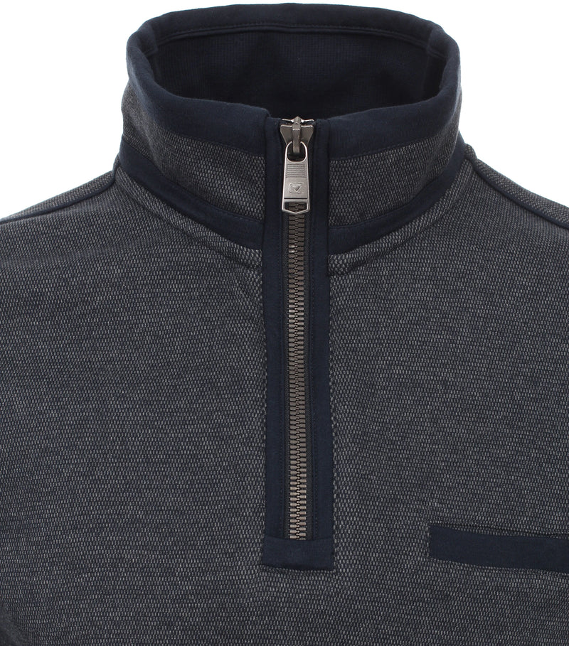 Contrast Collar 1/2 Zip Jumper - Night Blue
