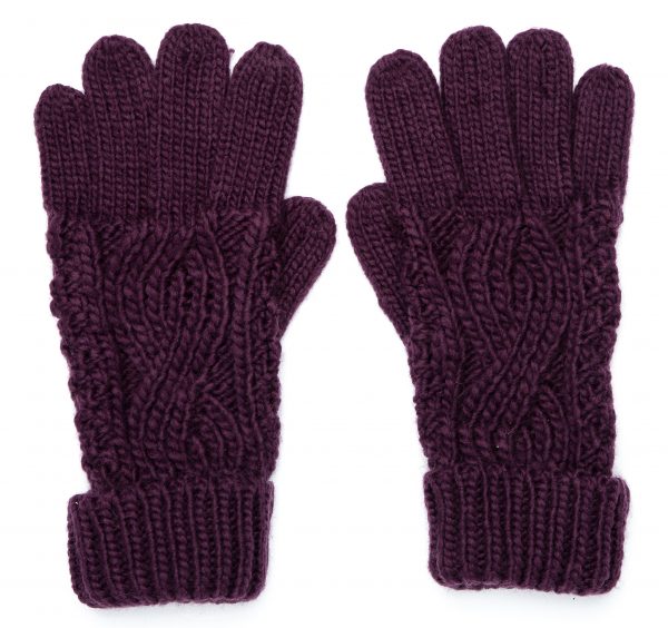 Knitted Gloves - Plum