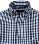 Long Sleeve Button Down Check Shirt - Blue