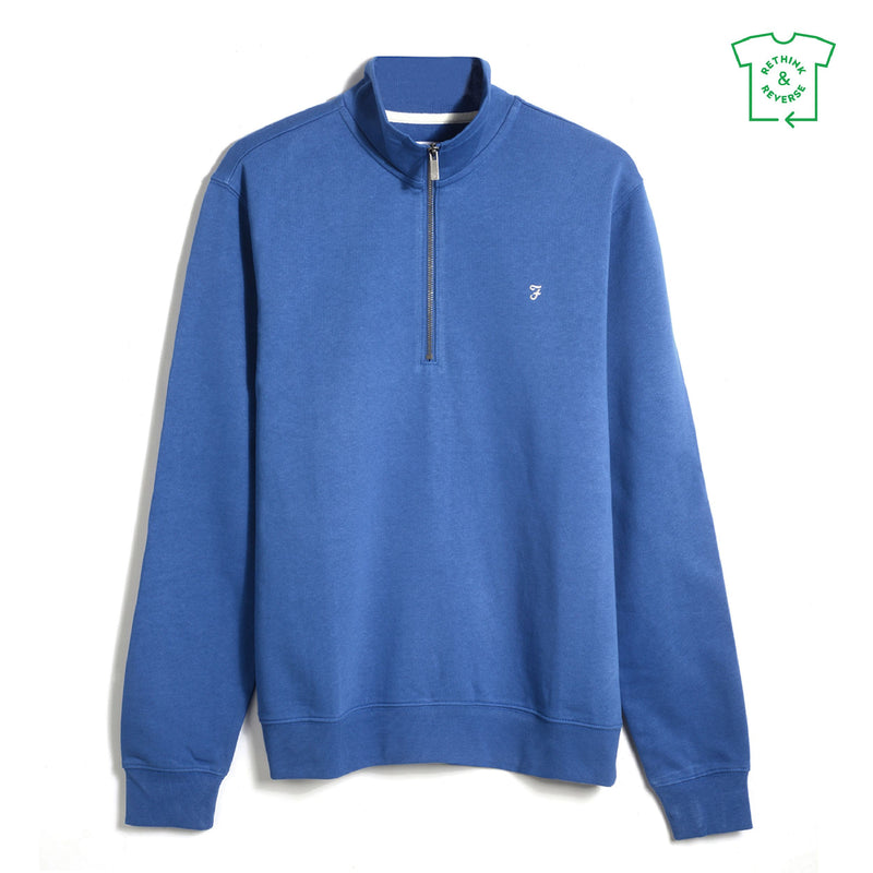 Aintree 1/4 Zip Jumper - Washed Blue