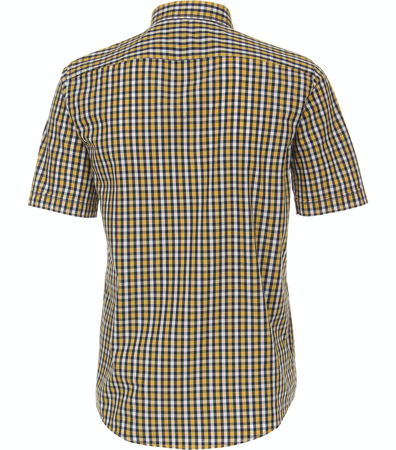 Casual Fit Button Down Check Shirt - Yellow