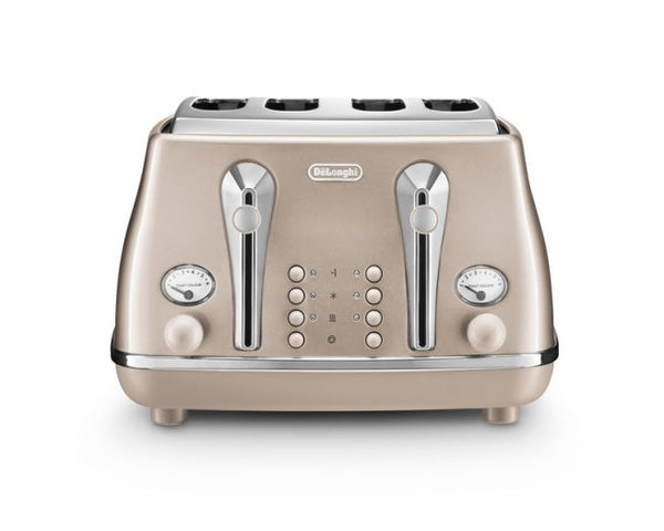Icona Metallics 4 Slice Toaster - Beige