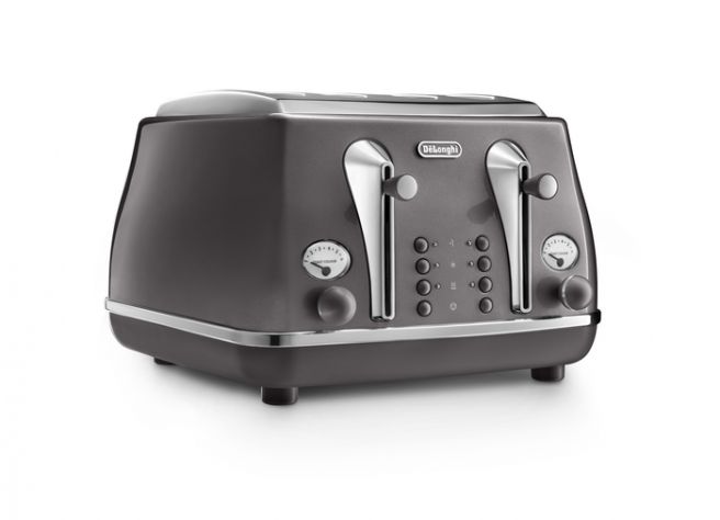 Icona Metallics 4 Slice Toaster - Grey
