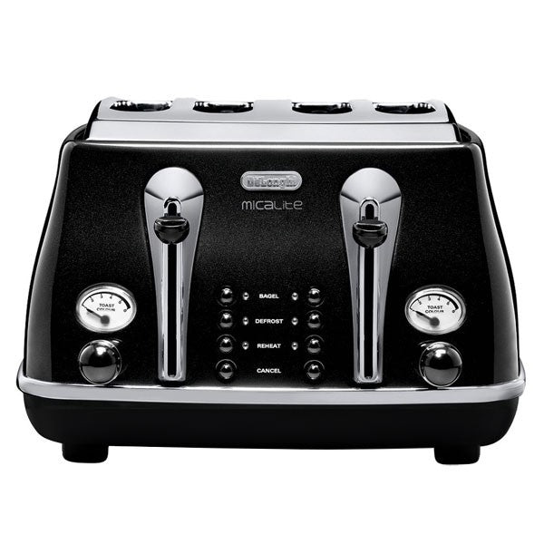 Delonghi Icona Micalite 4 Slice Toaster - Black
