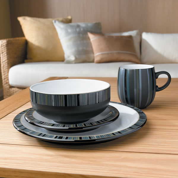Denby Jet Stripes 16 Piece Box Sets