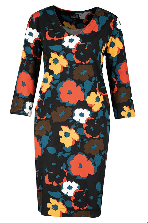 V-Neck Dress - Petrol