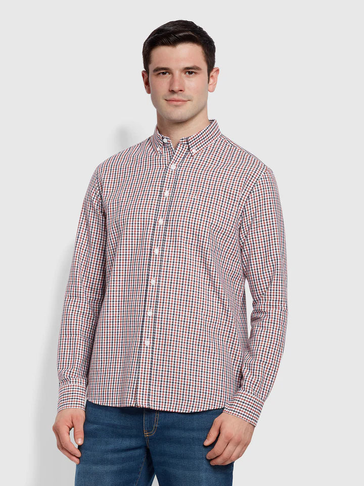 Foxton Check Long Sleeve Shirt - Ember Red