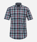 Short Sleeve Check Shirt - Light Blue