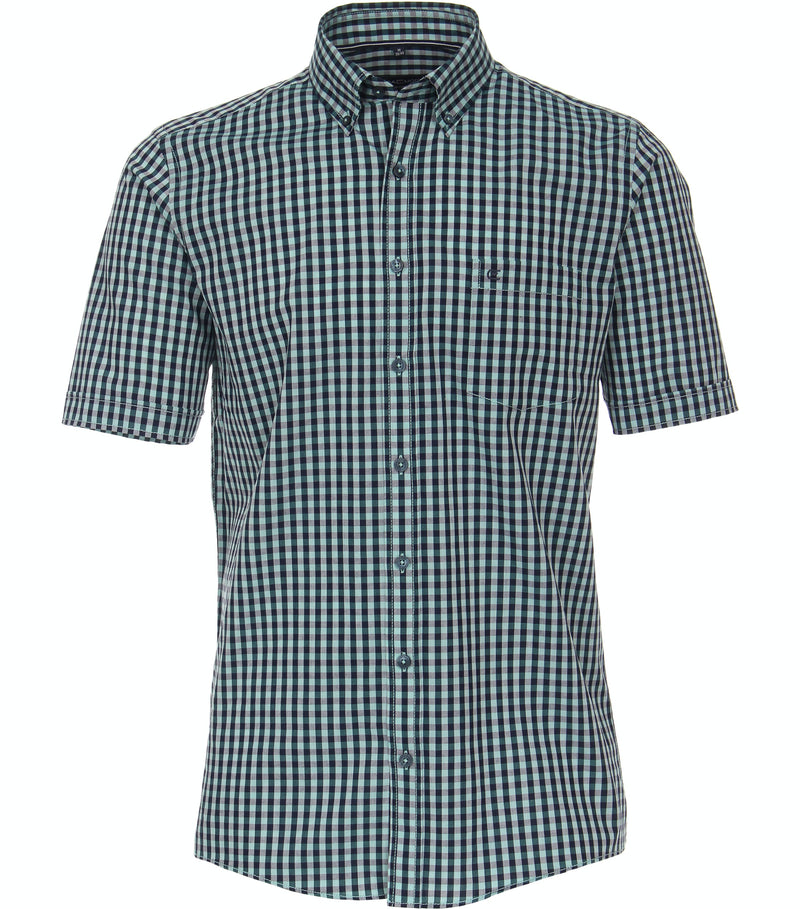 Comfort Fit Button Down Check Shirt - Green
