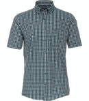 Comfort Fit Button Down Check Shirt - Blue