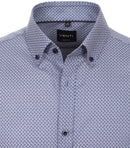 Long Sleeve Body Fit Print Shirt - Blue