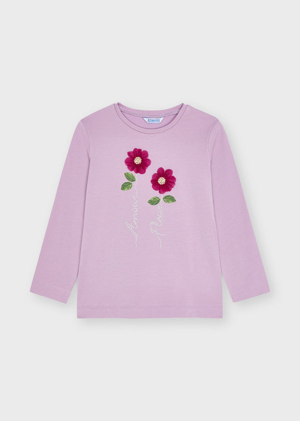 Long Sleeve Printed T-shirt - Lilac