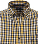 Casual Fit Button Down Check Shirt - Yellow