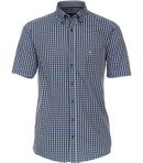 Comfort Fit Button Down Check Shirt - Blue