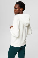 Embroidered Logo Hoodie - Offwhite