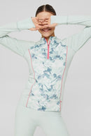 Half Zip Print Sweatshirt - Pastel Green