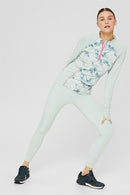 Half Zip Print Sweatshirt - Pastel Green