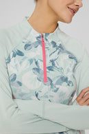 Half Zip Print Sweatshirt - Pastel Green