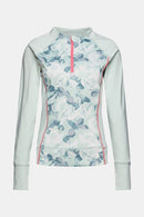 Half Zip Print Sweatshirt - Pastel Green