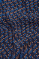 Belted Print Dress - Navy