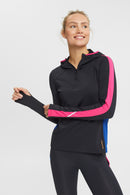 Stripe Sleeve Hoodie - Black