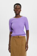 Ribbed Fitted Jumper - Lavender