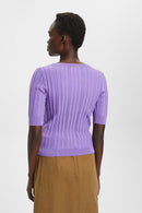 Ribbed Fitted Jumper - Lavender