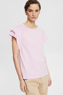 Casual Cap Sleeve T-shirt - Pink