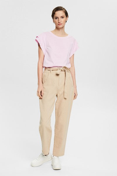 Casual Cap Sleeve T-shirt - Pink