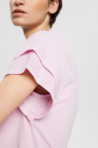 Casual Cap Sleeve T-shirt - Pink