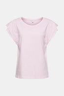 Casual Cap Sleeve T-shirt - Pink