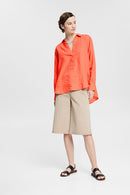 Collection Linen Blouse - Coral Orange