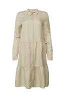 Long Sleeve Button Dress - Green