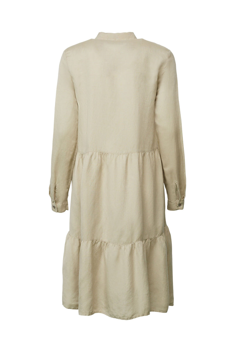 Long Sleeve Button Dress - Green