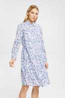 All Over Print Dress - White
