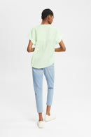 V Neck Blouse - Citrus Green