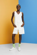 Plain V Neck Tank Top - Offwhite